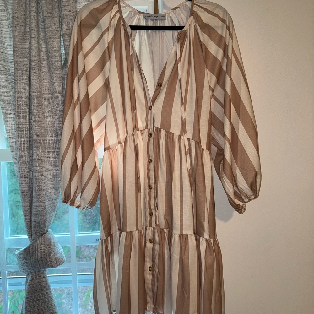 Petal & Pup Cream and Tan Dress